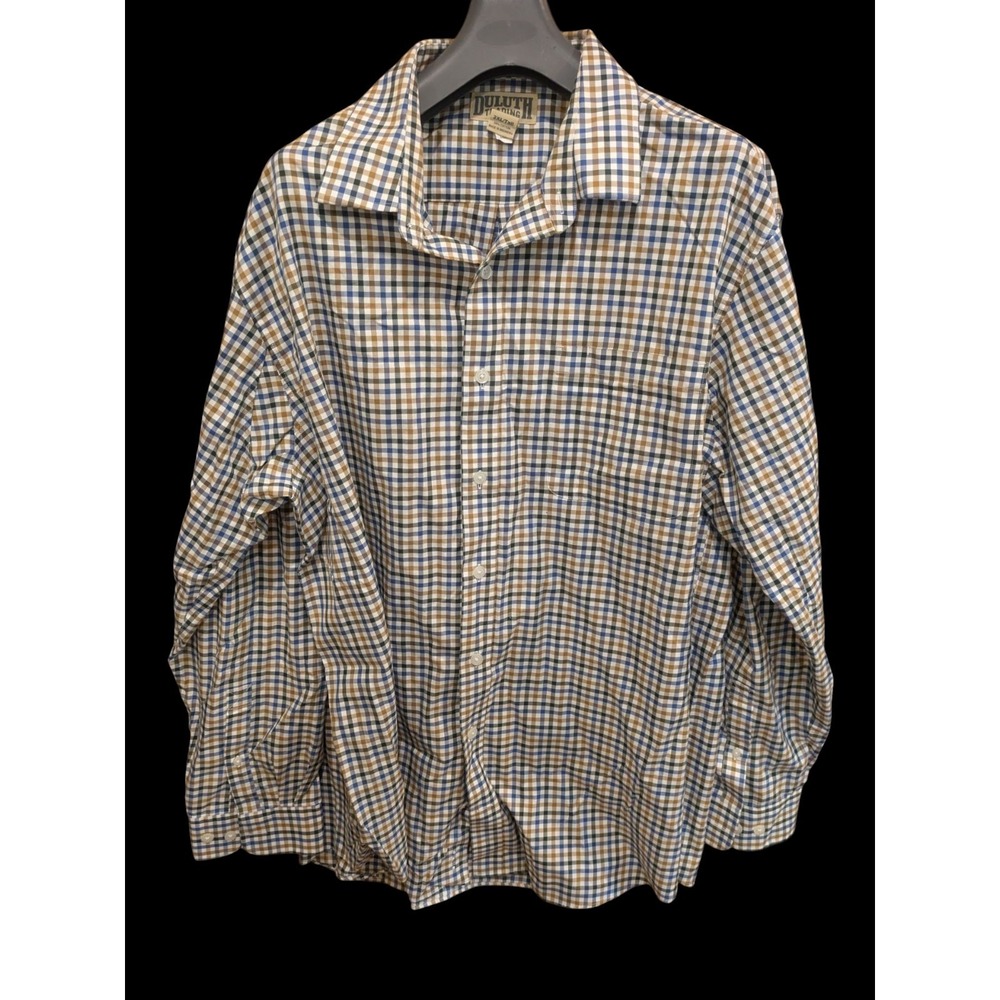 Duluth Size 2XLT Long Sleeve Button Up Checked‎ Shirt 100% Cotton